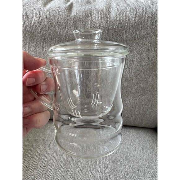 Glass Infuser Mug for Loose Leaf Tea Bamboo Shape 12oz - Picture 8 of 9